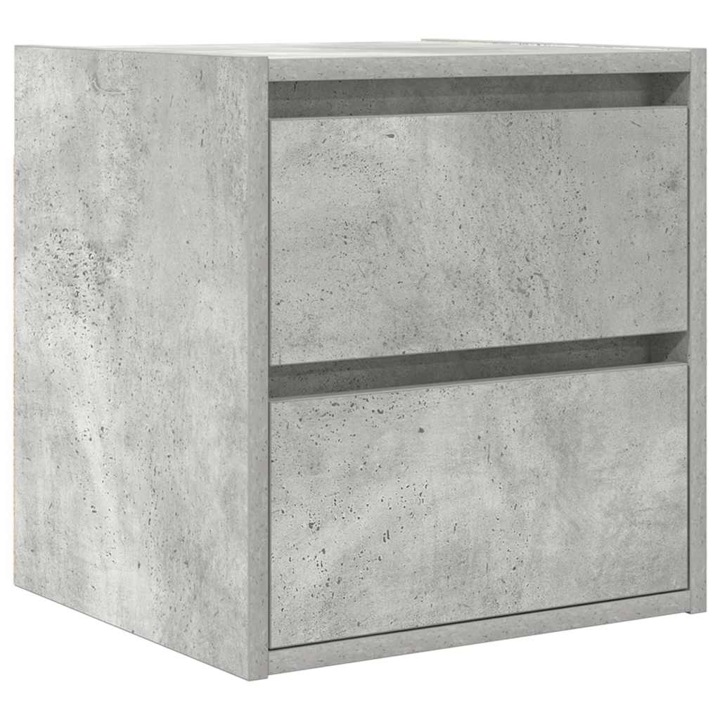 Comodino a Muro Grigio Cemento 38x34x40 cm