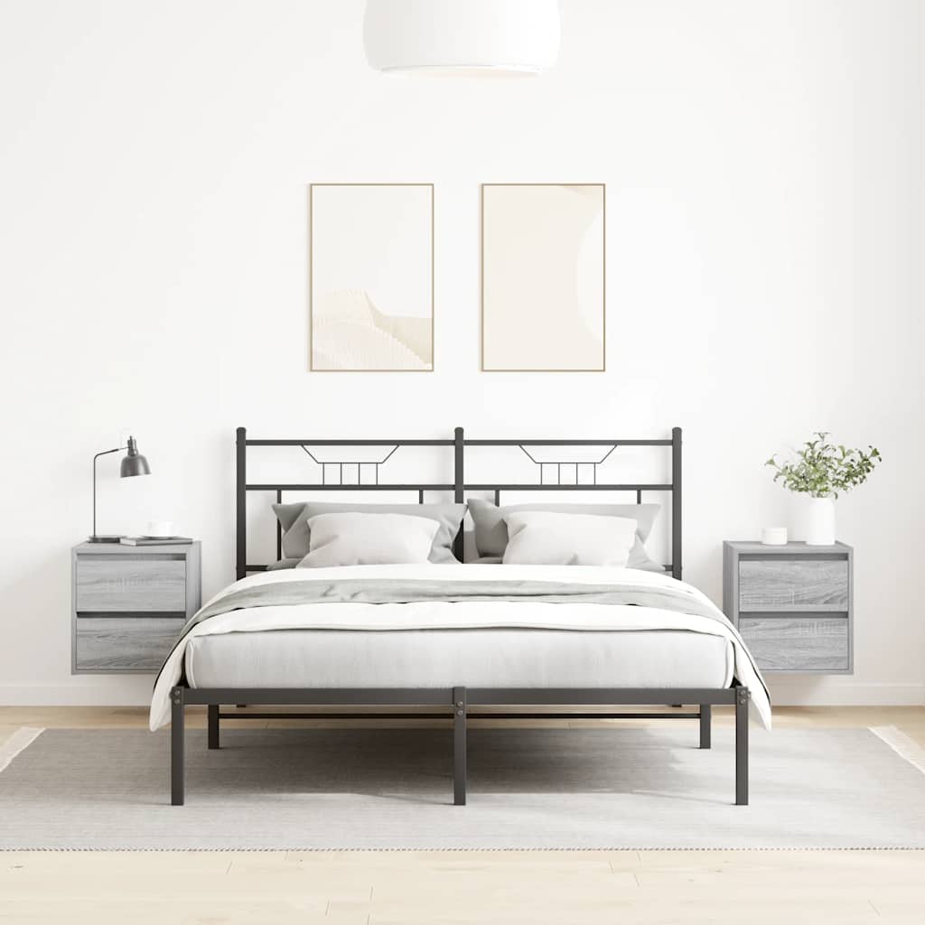 Comodini a Muro 2 pz Grigio Sonoma 38x34x40 cm - homemem39