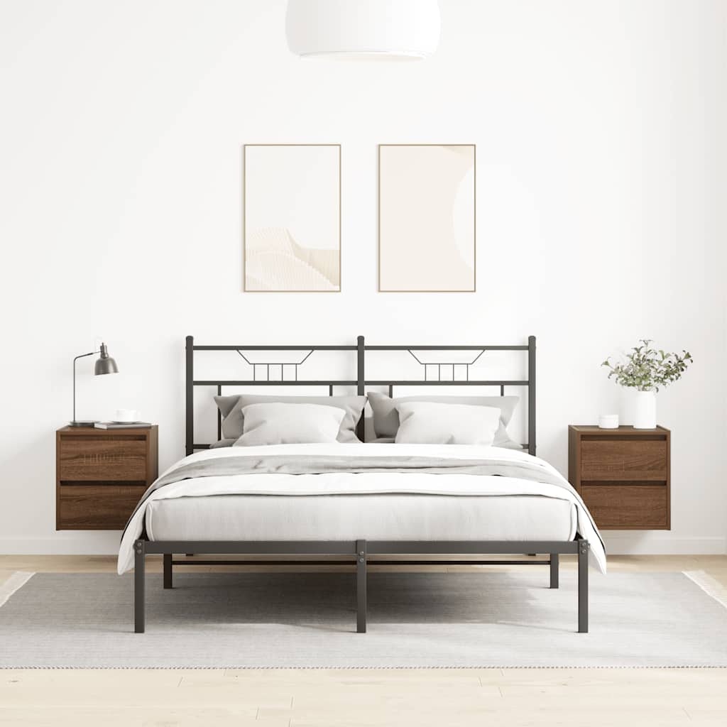 Comodini a Muro 2 pz Rovere Marrone 38x34x40 cm - homemem39