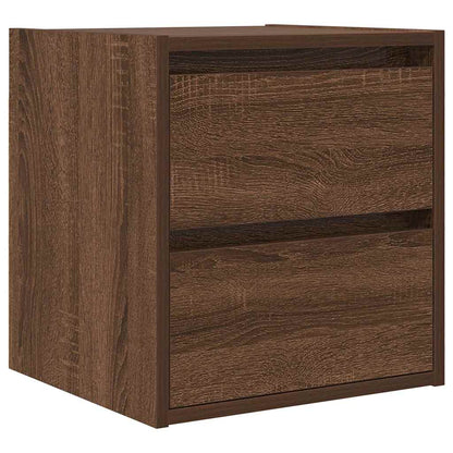 Comodini a Muro 2 pz Rovere Marrone 38x34x40 cm - homemem39