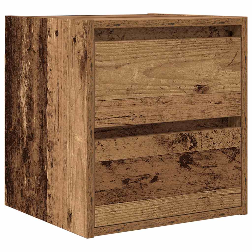 Comodino a Muro Legno Antico 38x34x40 cm - homemem39