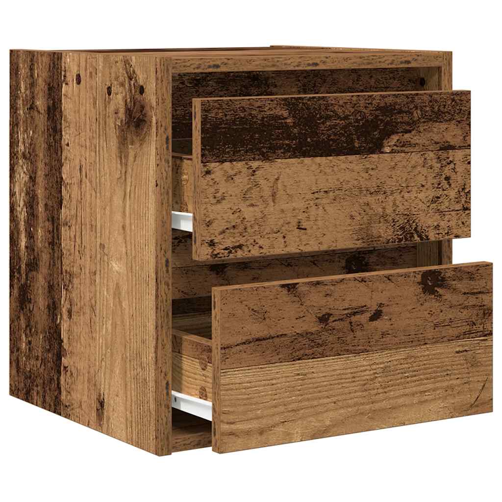Comodino a Muro Legno Antico 38x34x40 cm - homemem39