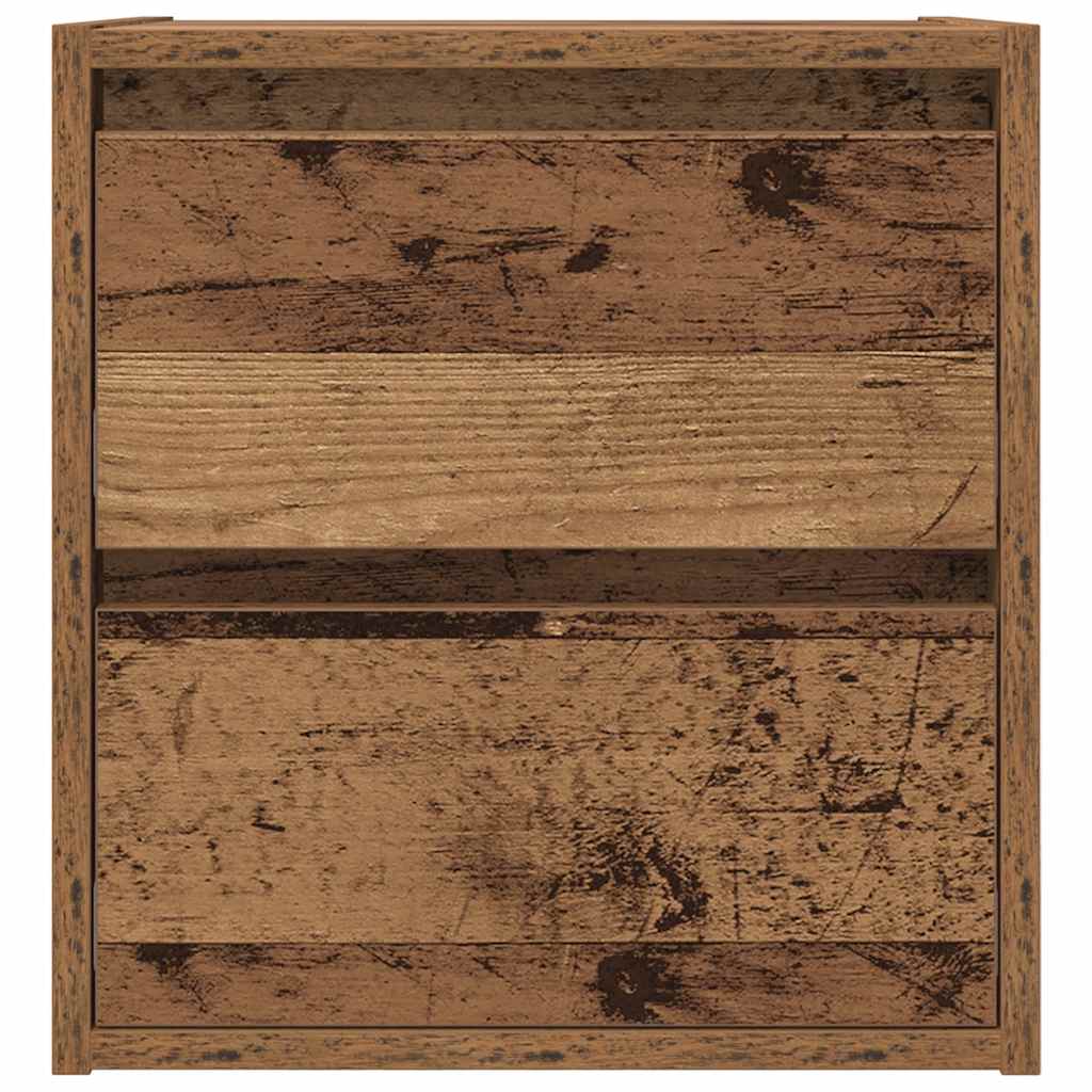 Comodino a Muro Legno Antico 38x34x40 cm - homemem39