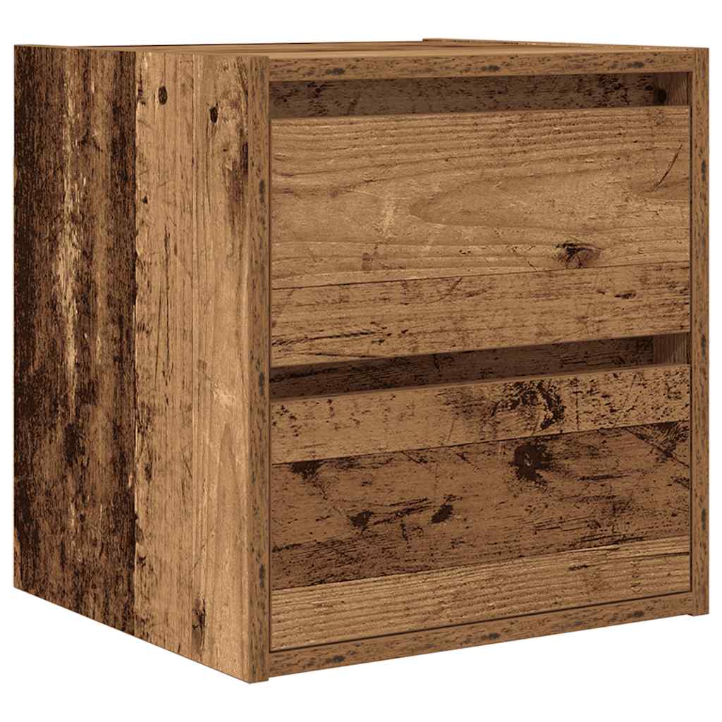 Comodini a Muro 2 pz Legno Antico 38x34x40 cm - homemem39