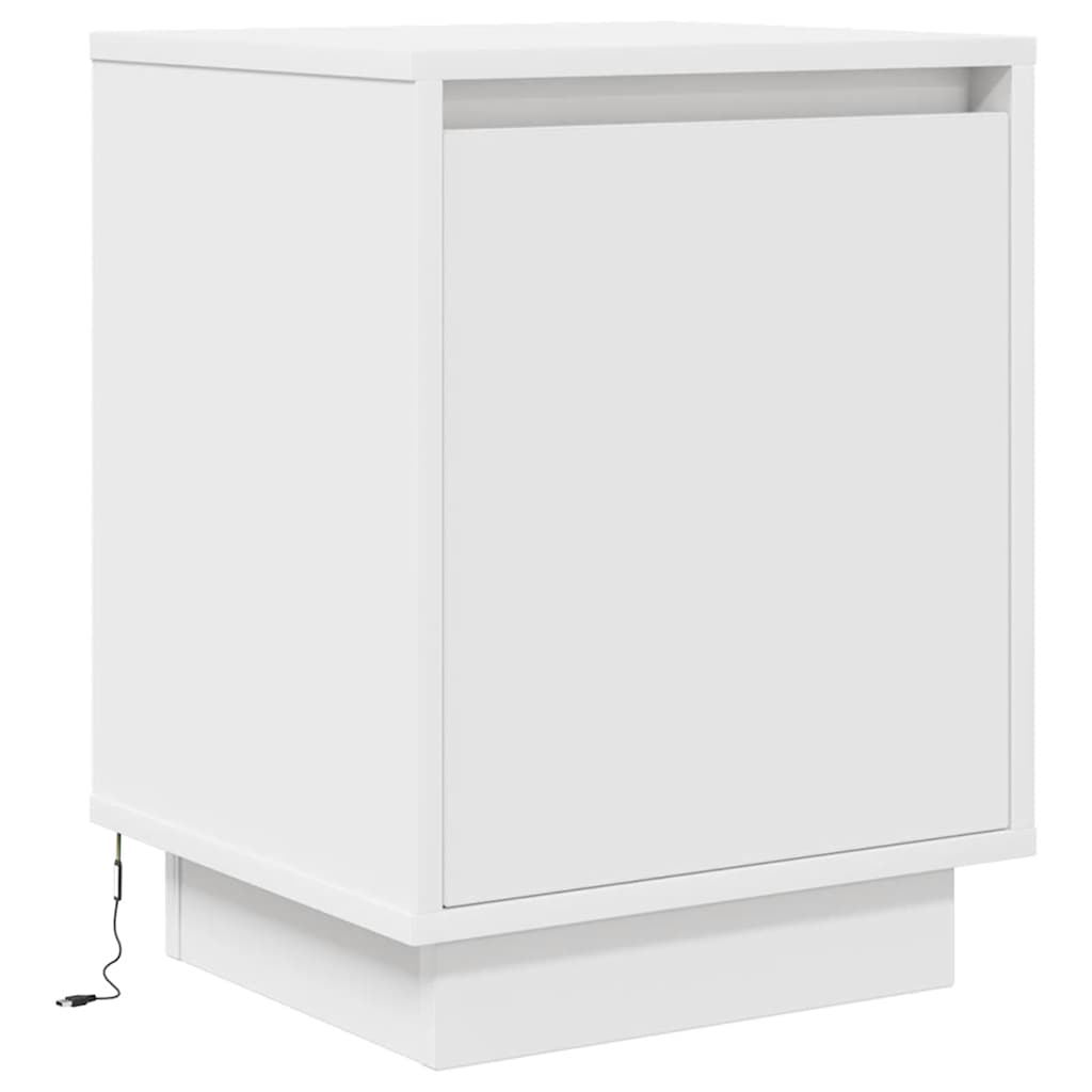Comodini con Luci a LED 2 pz Bianco 38x34x50 cm - homemem39
