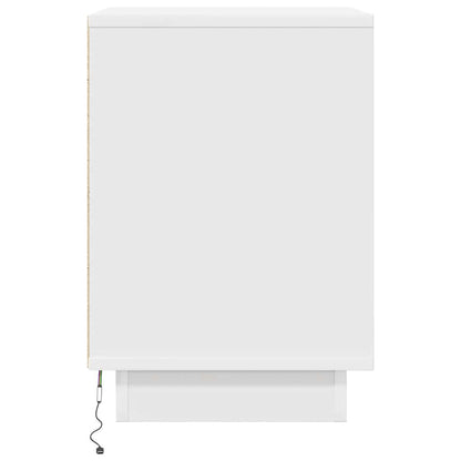 Comodini con Luci a LED 2 pz Bianco 38x34x50 cm - homemem39