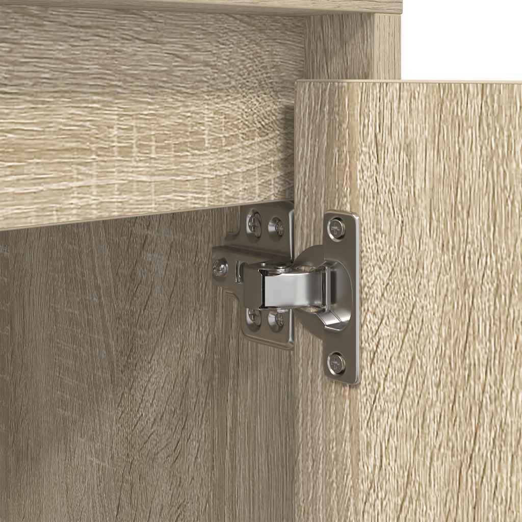 Comodino con Luci LED Rovere Sonoma 38x34x50 cm