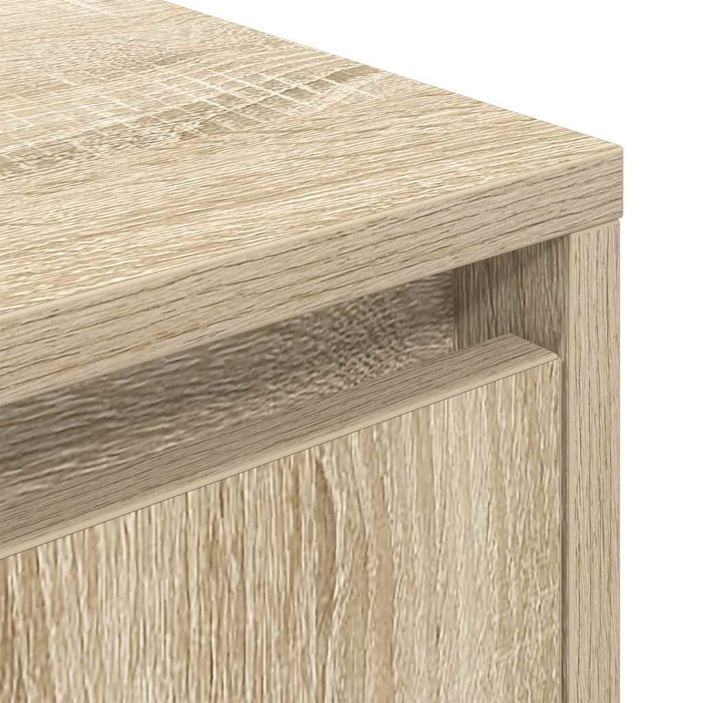 Comodino con Luci LED Rovere Sonoma 38x34x50 cm