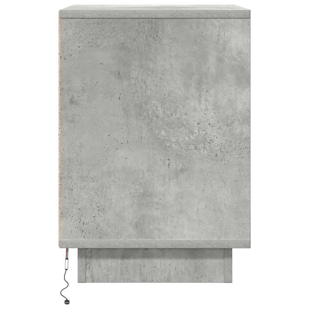 Comodino con Luci LED Grigio Cemento 38x34x50 cm - homemem39
