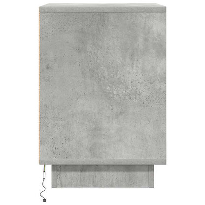 Comodino con Luci LED Grigio Cemento 38x34x50 cm - homemem39