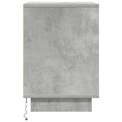 Comodini con Luci a LED 2 pz Grigio Cemento 38x34x50 cm - homemem39