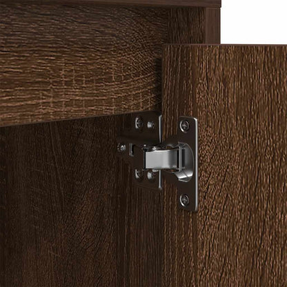 Comodino con Luci LED Rovere Fumo 38x34x50 cm