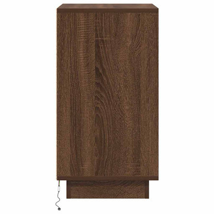 Comodino con Luci LED Rovere Marrone 38x34x65 cm - homemem39