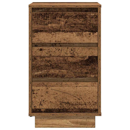 Comodino con Luci LED Legno Antico 38x34x65 cm - homemem39