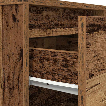 Comodino con Luci LED Legno Antico 38x34x65 cm - homemem39