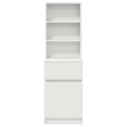 Comodino Bianco 39x35x125 cm in Legno Multistrato