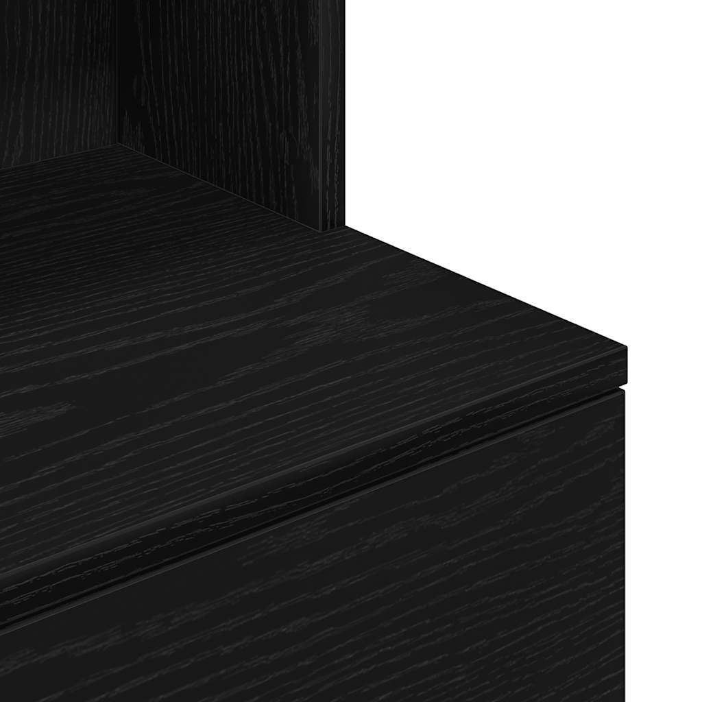Comodino Nero 39x35x125 cm in Legno Multistrato - homemem39