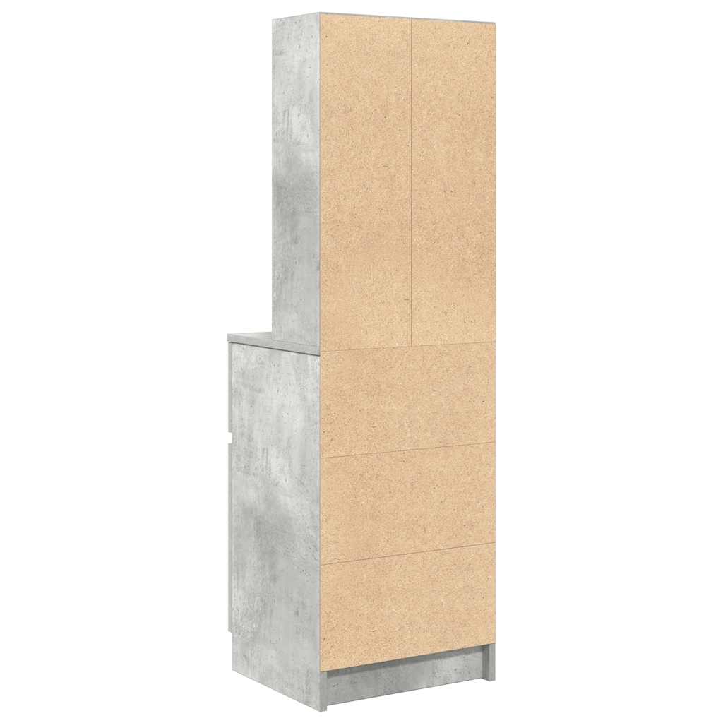 Comodino Grigio Cemento 39x35x125 cm in Legno Multistrato