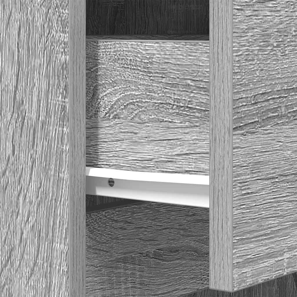 Comodino Grigio Sonoma 39x35x125 cm in Legno Multistrato