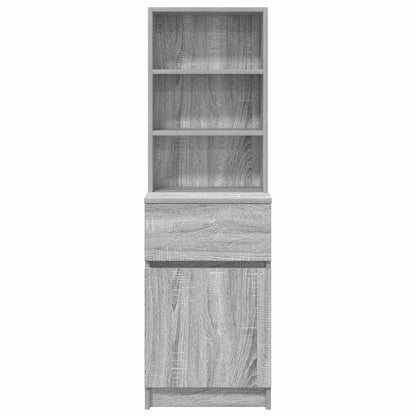 Comodino Grigio Sonoma 39x35x125 cm in Legno Multistrato