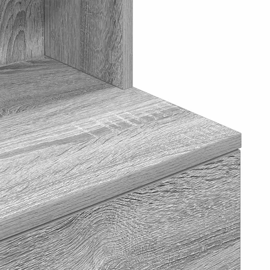 Comodino Grigio Sonoma 39x35x125 cm in Legno Multistrato