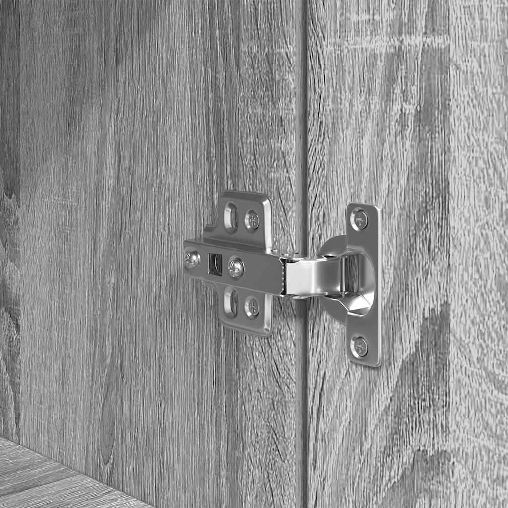 Comodino Grigio Sonoma 39x35x125 cm in Legno Multistrato