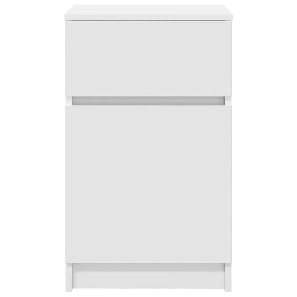 Comodino Bianco 39x35x65 cm in Legno Multistrato - homemem39