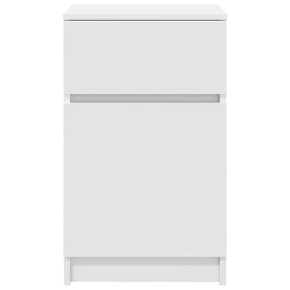 Comodino Bianco 39x35x65 cm in Legno Multistrato - homemem39