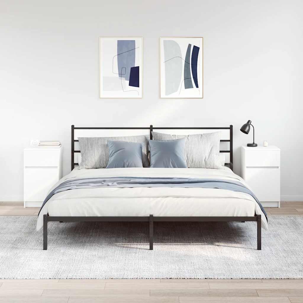 Comodini 2 pz Bianchi 39x35x65 cm in Legno Multistrato - homemem39