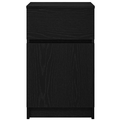Comodino Nero 39x35x65 cm in Legno Multistrato - homemem39