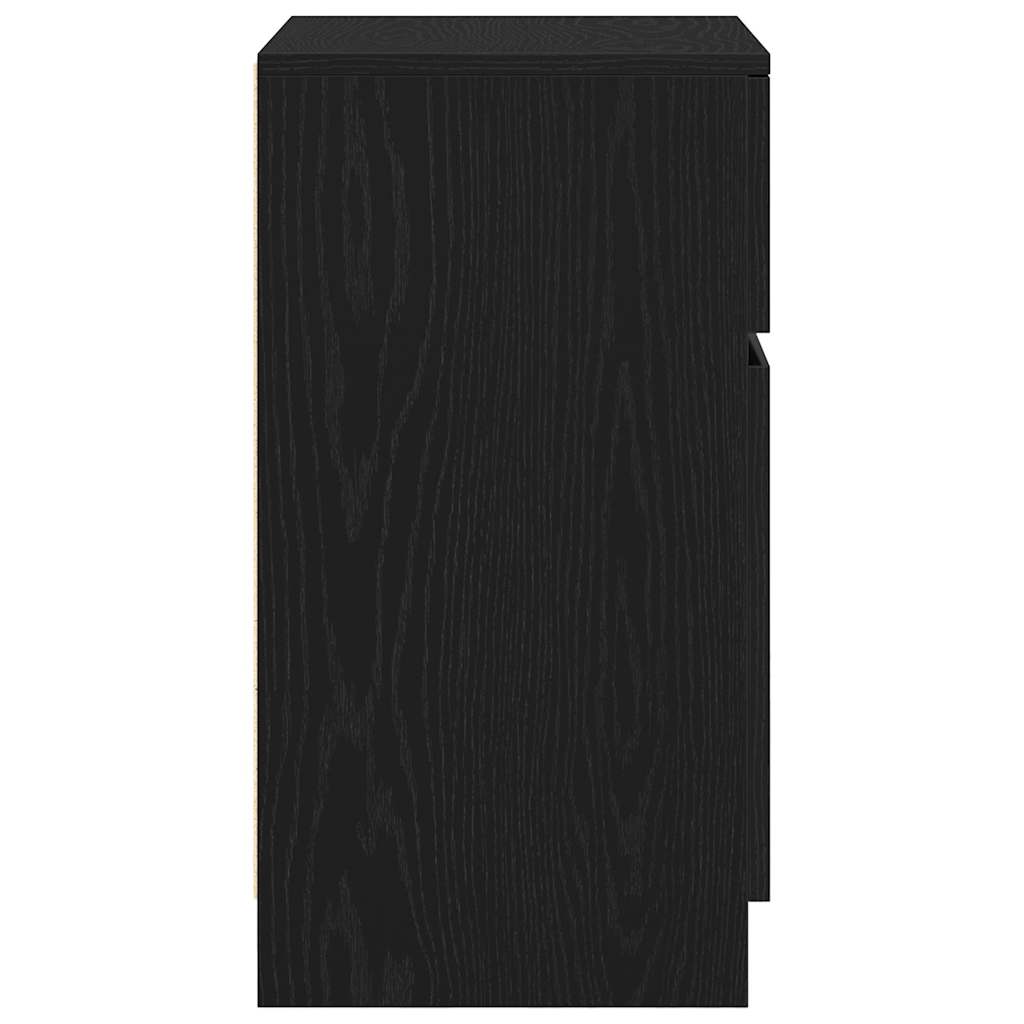 Comodino Nero 39x35x65 cm in Legno Multistrato - homemem39