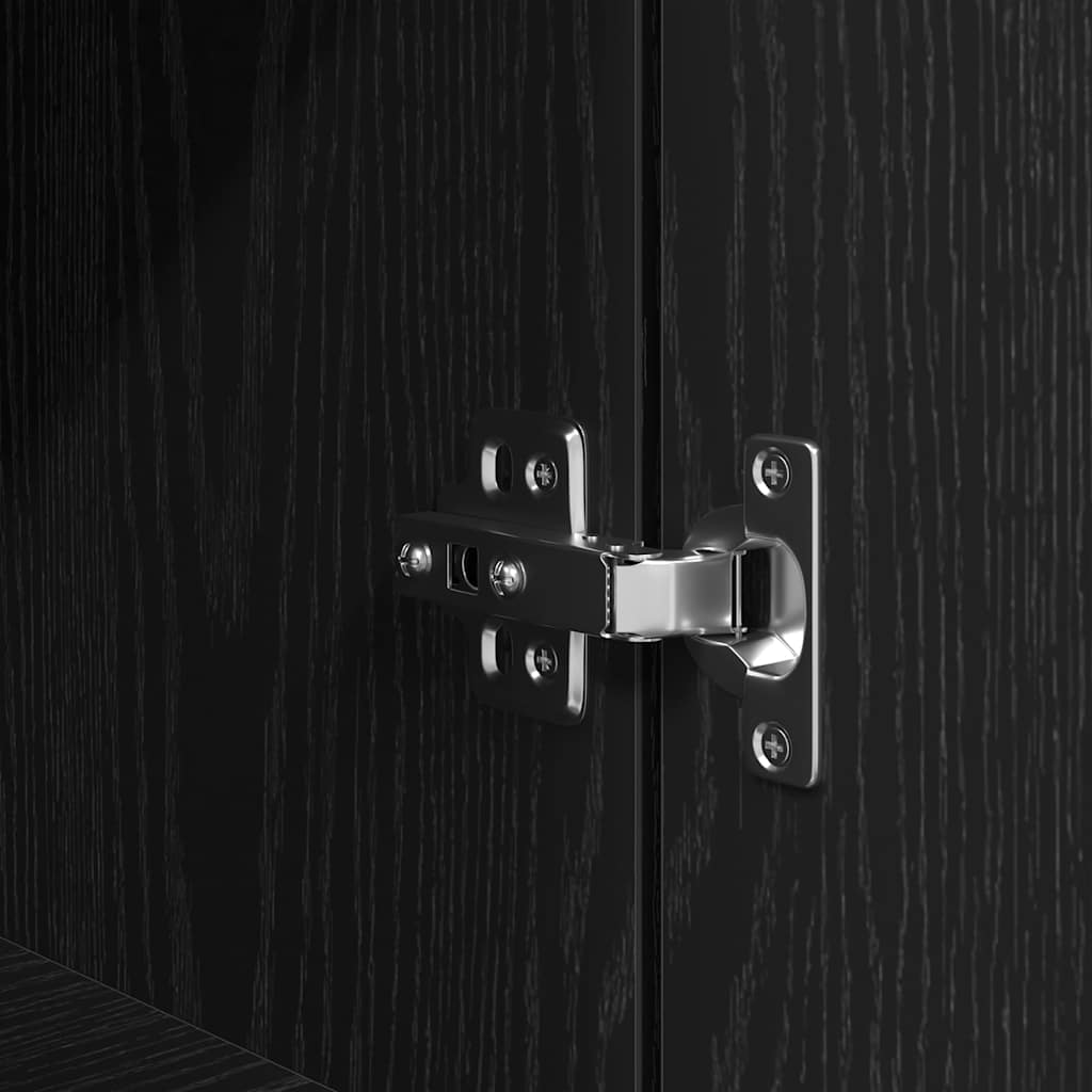 Comodino Nero 39x35x65 cm in Legno Multistrato - homemem39