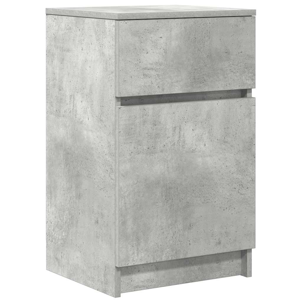 Comodino Grigio Cemento 39x35x65 cm in Legno Multistrato - homemem39