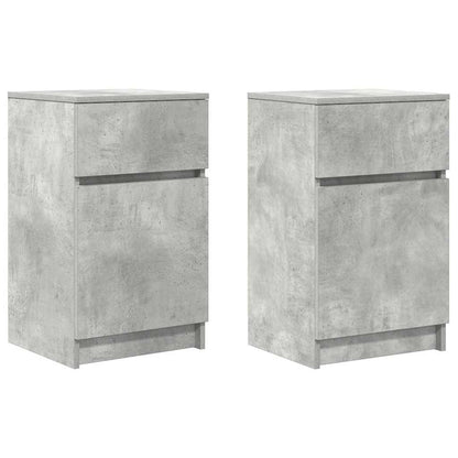 Comodini 2 pz Grigio Cemento 39x35x65 cm in Legno Multistrato - homemem39