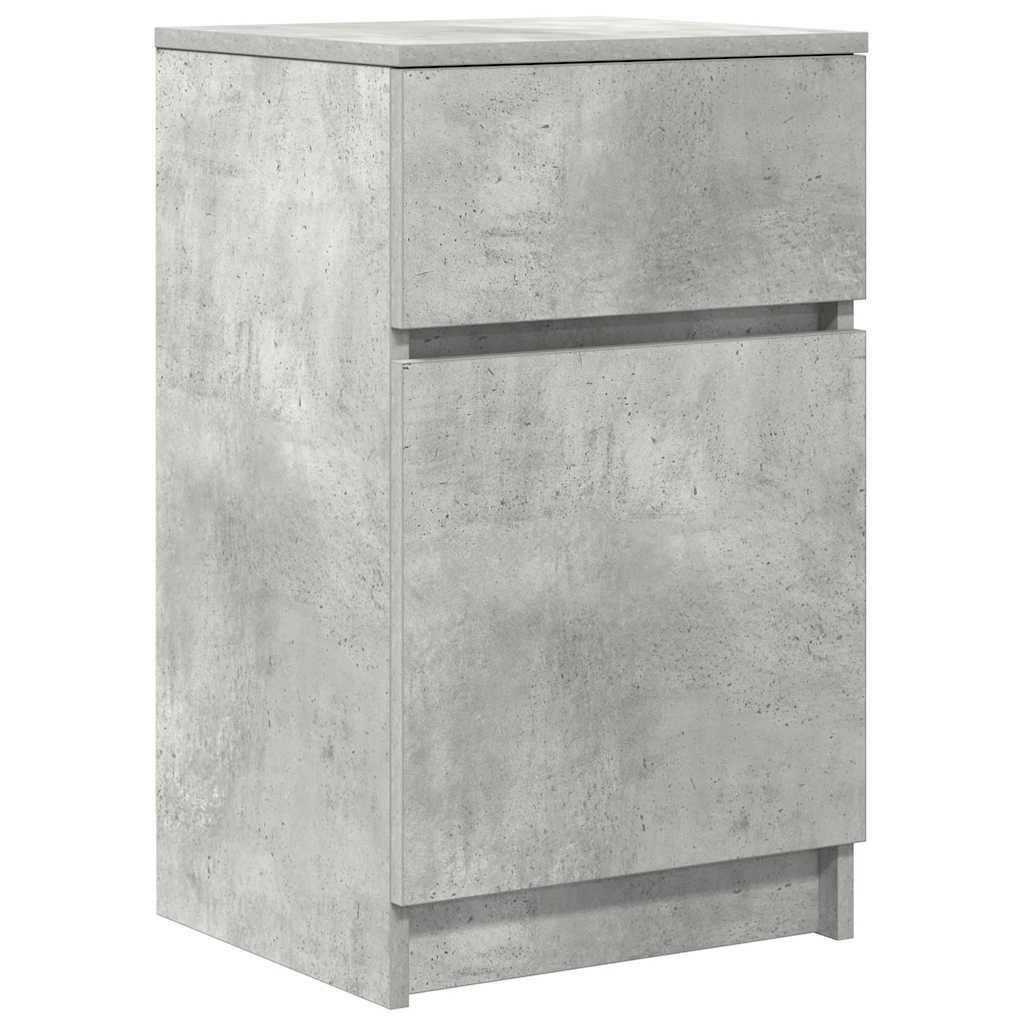 Comodini 2 pz Grigio Cemento 39x35x65 cm in Legno Multistrato - homemem39