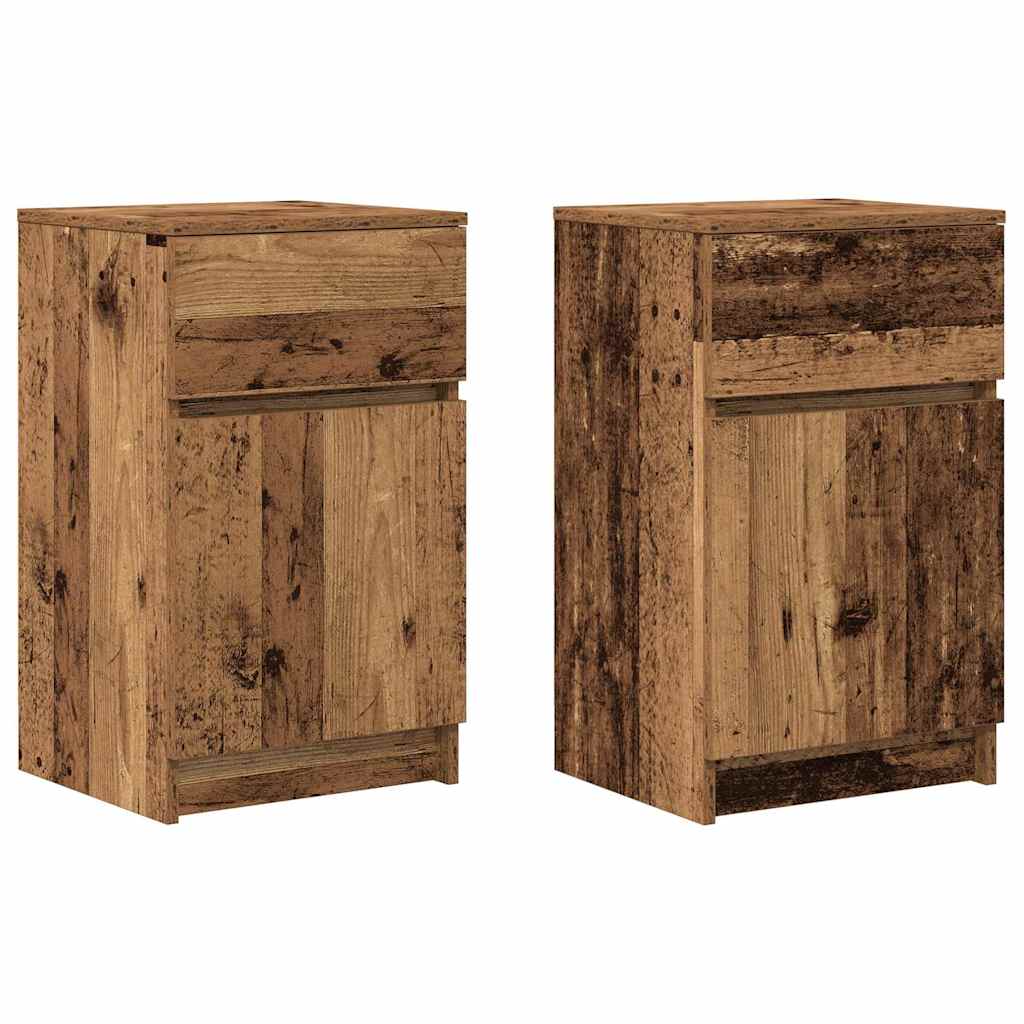 Comodini 2 pz Legno Antico 39x35x65 cm in Legno Multistrato - homemem39
