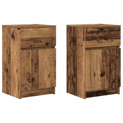 Comodini 2 pz Legno Antico 39x35x65 cm in Legno Multistrato - homemem39