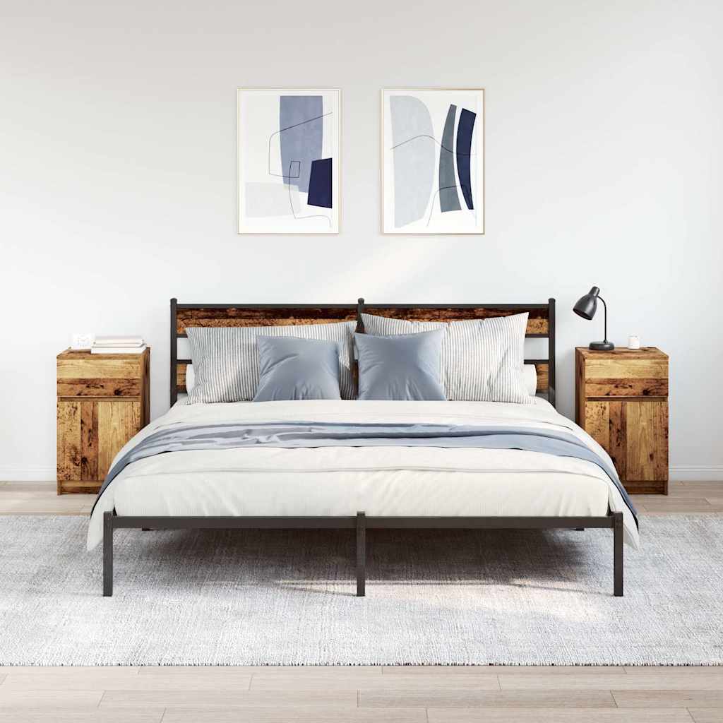 Comodini 2 pz Legno Antico 39x35x65 cm in Legno Multistrato - homemem39