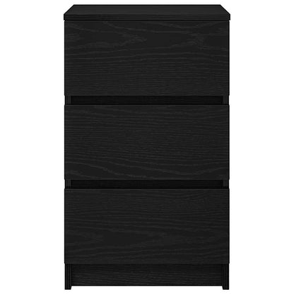 Comodino con 3 Cassetti Nero 39x35x65 cm - homemem39