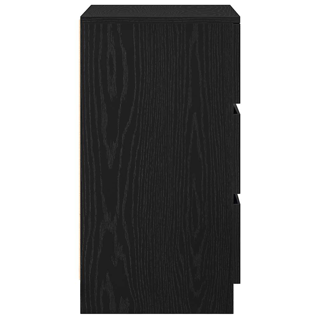 Comodino con 3 Cassetti Nero 39x35x65 cm - homemem39