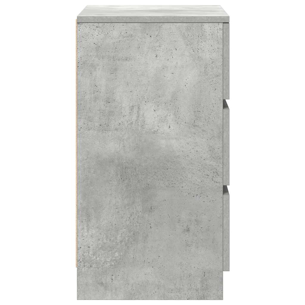 Comodino con 3 Cassetti Grigio Cemento 39x35x65 cm - homemem39