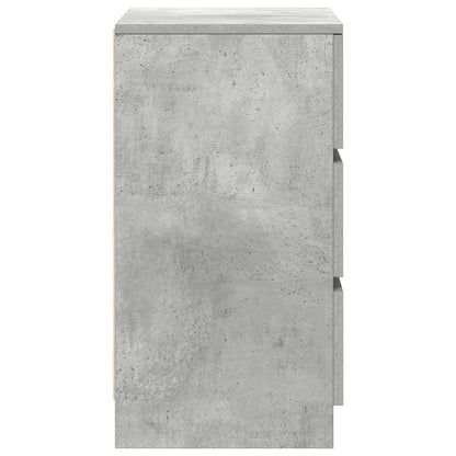 Comodino con 3 Cassetti Grigio Cemento 39x35x65 cm - homemem39