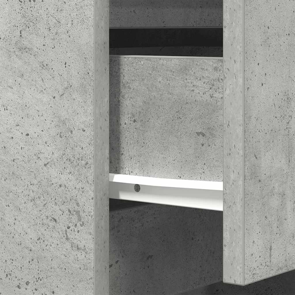 Comodino con 3 Cassetti Grigio Cemento 39x35x65 cm - homemem39