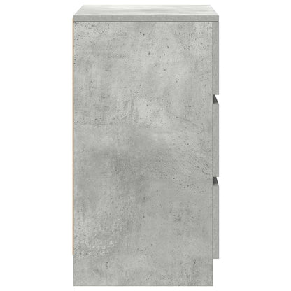 Comodini con 3 Cassetti 2 pz Grigio Cemento 39x35x65 cm - homemem39