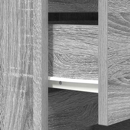 Comodino con 3 Cassetti Grigio Sonoma 39x35x65 cm