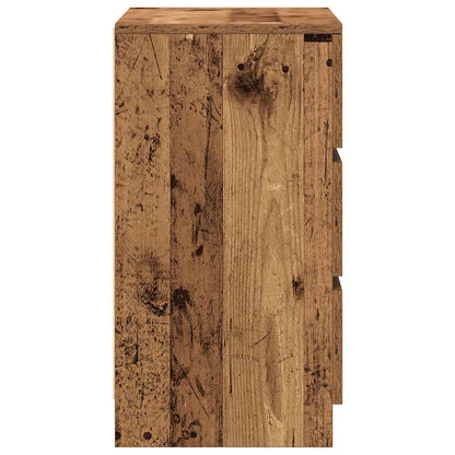 Comodino con 3 Cassetti Legno Antico 39x35x65 cm - homemem39