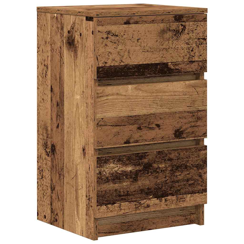 Comodini con 3 Cassetti 2 pz Legno Antico 39x35x65 cm - homemem39
