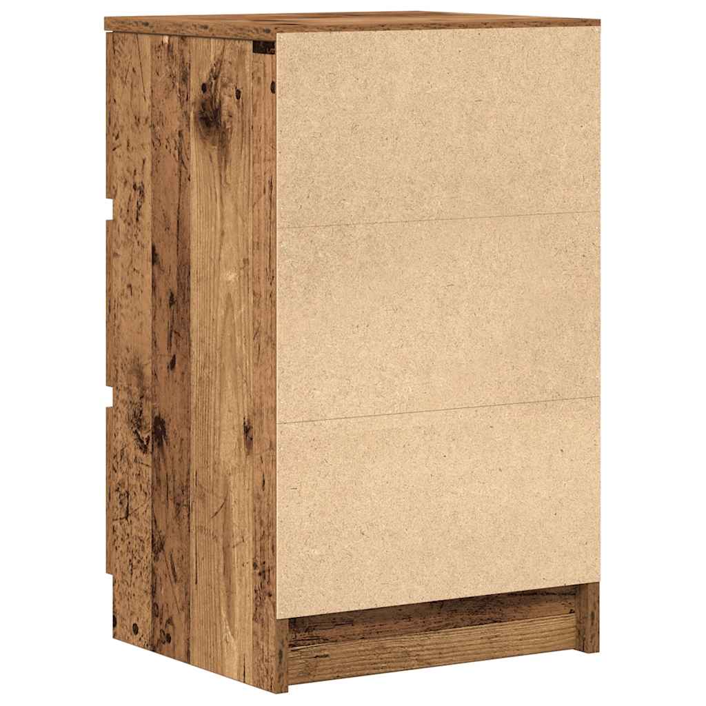 Comodini con 3 Cassetti 2 pz Legno Antico 39x35x65 cm - homemem39