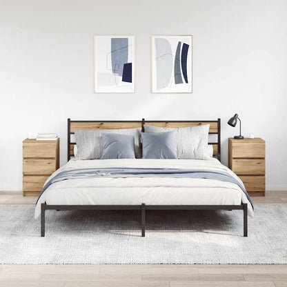 Comodini con 3 Cassetti 2 pz Rovere Artigianale 39x35x65 cm