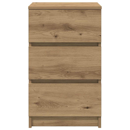 Comodini con 3 Cassetti 2 pz Rovere Artigianale 39x35x65 cm